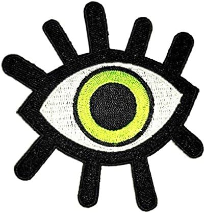 Green Eye eyeball Wicca occult Patches of Applique Embroidered patches - Iron on Patches by 3A1Y