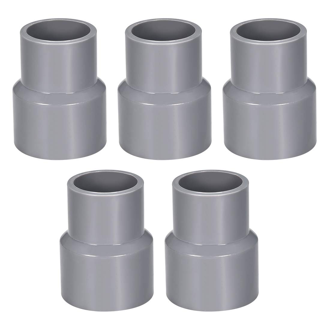 sourcing map PVC DWV Reducing Coupling Schedule 40 Gray 32mm x 40mm Socket 5Pcs