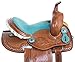 AceRugs 10″ 12″ 13″ 14″ Pink Purple Black Blue Crystal Show Western Barrel Racing Youth Child Kids Horse Pony Saddle TACK Package Free Bridle REINS Breastplate (Turquoise, 12)thumb 4