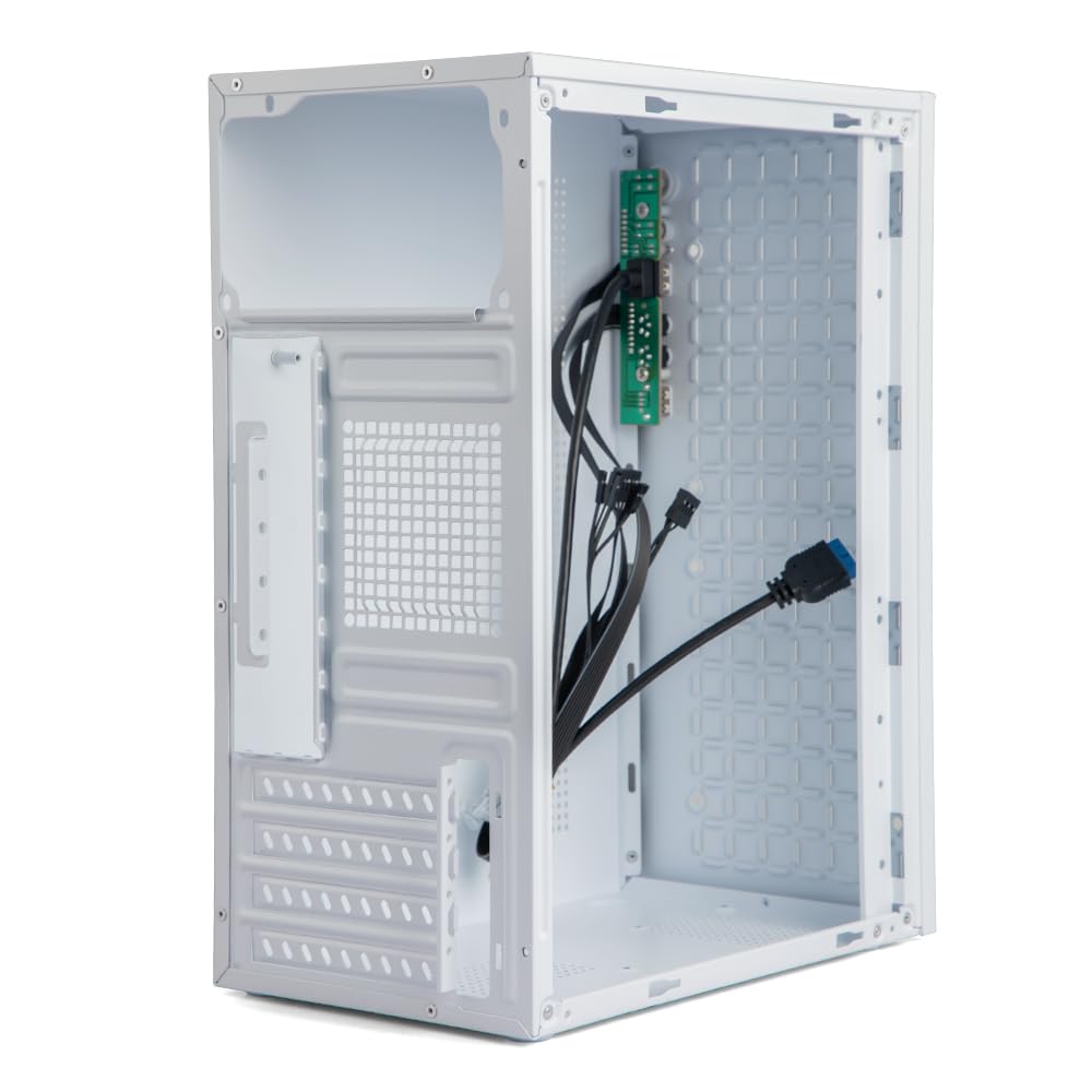Micro ATX Case PC Case: MATX Case Mini PC ITX Desktop Computer Case Support Micro ATX MATX DTX ITX Mini PC with USB3.0, Support 3.5'' HDD (White)