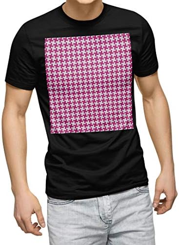 Amazon Co Jp Igsticker プリント Tシャツ メンズ 2xl Size サイズ おしゃれ クルーネック 黒 ブラック T Shirt チェック ボーダー ピンク 白 模様 服 ファッション小物