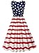 Xuan2Xuan3 Women 4th July American Flag Stars Stripes Print Short Casual Shirt Dress