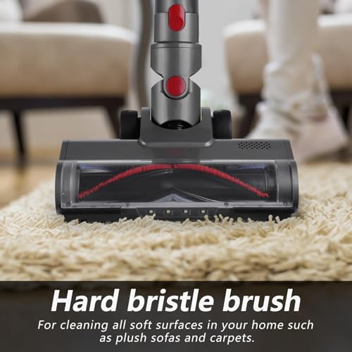 LBOYLOVE® Hardwood Floor Attachment for Dyson V7 V8 V10 V11 V15 Vacuum Cleaner, Bristle Roller Brush Cleaner Head with LED Light for Dyson V7 V8 V10 V11 V15, Quick-Release Motorhead Cleaner Head