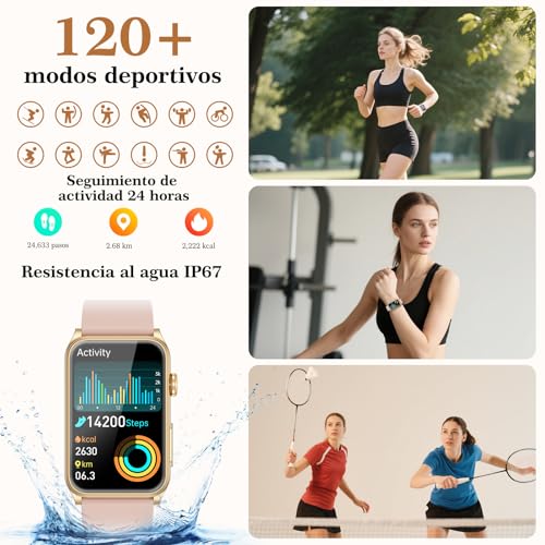 2026 Women Smart Watch with ECG/HRV/IMC, 1.57" HD Touch Screen Square Small Smartwatch with 24H Heart Rate/Blood Pressure/SPO2/Bluetooth Calls/Female Function for Android/iOS