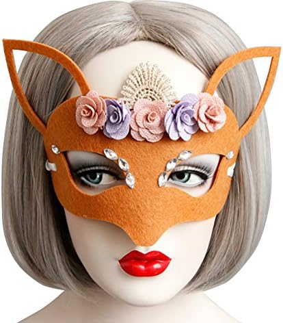 YOMM Lace Flower Fox Mask Stage Performing Muffle Halloween Christmas Party