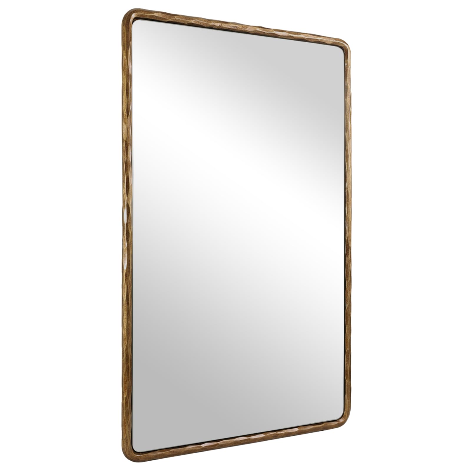 Photo 1 of *USED*
ANDY STAR Hand-Forged Gold Bathroom Mirrors for Wall, 30x40 Inch Vintage Solid Steel Metal Frame Bathroom Vanity Mirror, Antique Rounded Rectangle Wall Mirror, Hangs Horizontally or Vertically
