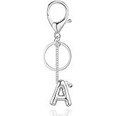 Yeeyeow Gold/Silver Initial Letter A-Z Keychain for Women, Bag Purse Charms For Handbags Metal Alphabet Letter Keychain