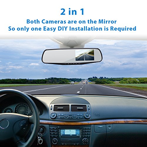 ProvisionISR Hidden Dual Dash Cam, Hidden Interior Mirror Camera and a
