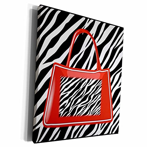 3dRose cw_61944_1 My Red Zebra Bag-Museum Grave Canvas, 16 by 20-inch, Multicol…