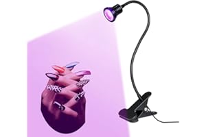 YXO YUXINOU Upgraded 10w 365nm 395nm UV LED Black Light Fixtures with Gooseneck and Clamp for UV Gel Nail Ultraviolet Curing, Portable UV Blacklight 5V USB Input (395nm)