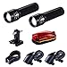 Noza Tec Waterproof LED Bike Light Set (Headlight, TailLight), Best Front and Rear Lighting - Fits All Bikes