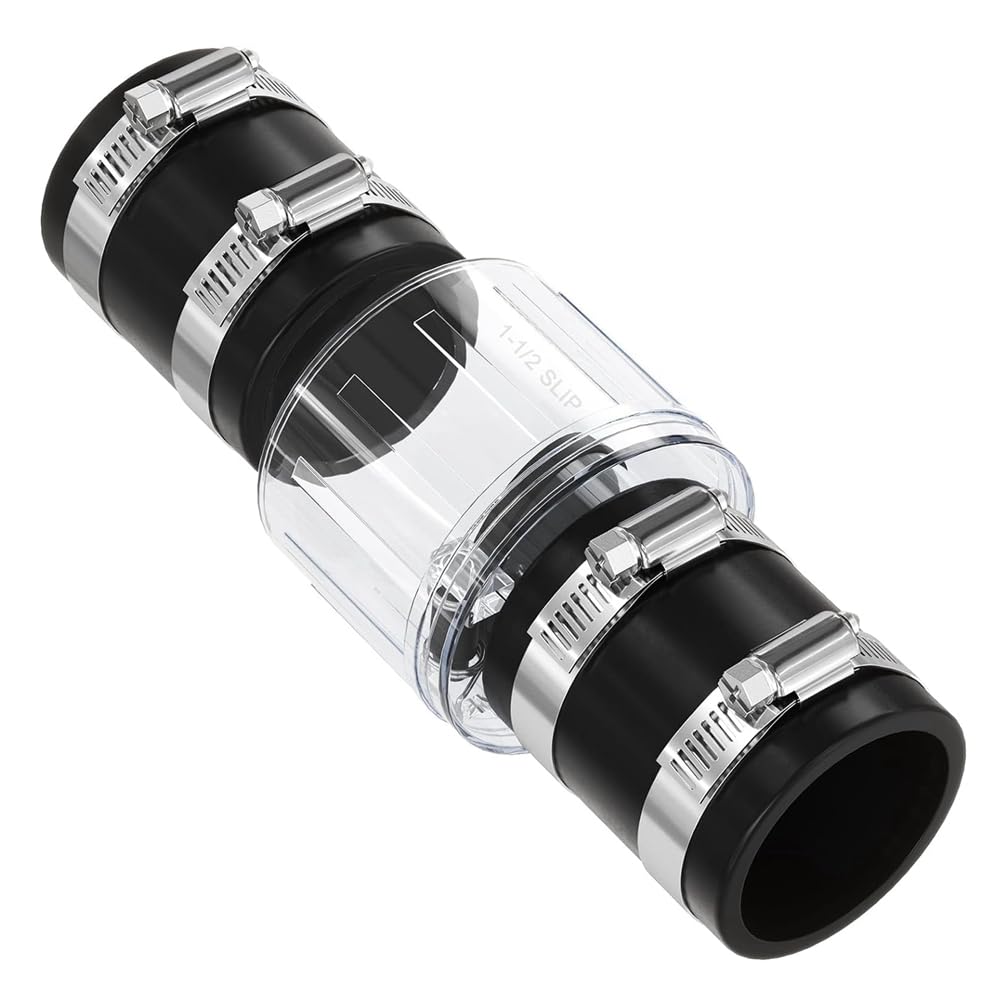 Tebbomp 1-1/2inch Check Valve, Quiet Sump Pump Check Valve Replacement with Spring-Loaded Flapper,for 1 1/2 Inch Pipe