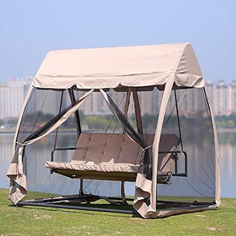 Amazon アップグレードされたポーチハンモックスイングアウトドア 防水キャノピーと蚊帳 ヘビースタンド 440ポンドを収納可能 Mamasam 蚊帳 通販