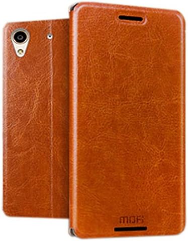 HTC Desire 728 Case, Suensan Folio Leather Thin Flip Case for HTC Desire 728 (Brown)