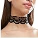 Kingfansion Retro Women's Lace Chain Choker Necklace (Black)