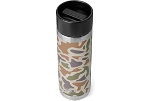 YETI Rambler 18 oz Bottle, Stainless Steel, Vacuum Insulated, with Hot Shot Cap, Tan Camo