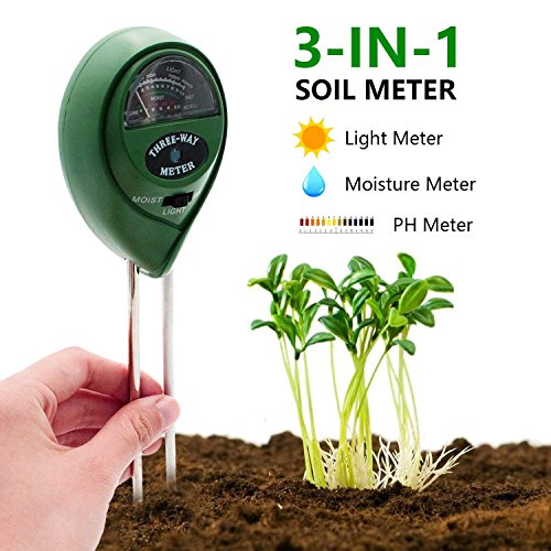 [2019 Upgraded] Soil Moisture Meter – 3 in 1 Soil Test Kit Gardening Tools PH, Light & Moisture, Plant Tester Home, Farm, Lawn, Indoor & Outdoor (No Battery Needed)
