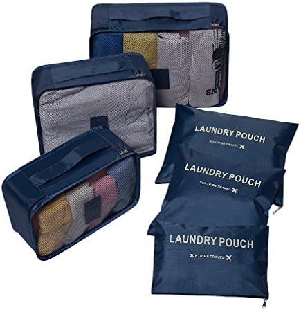 Honmax 6 Set Packing Cubes with Shoes Bag - Premium Travel Luggage Organizer
