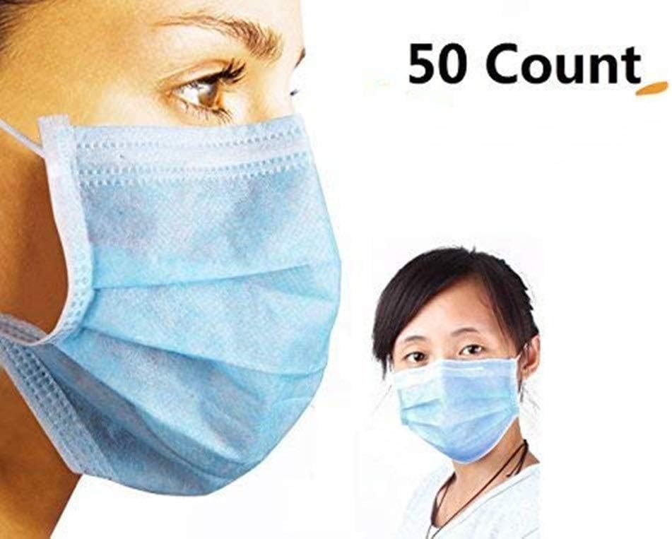 Dust Mask Disposable Face Mask Breathable Dust 3-Ply Breathable Comfortable Dust Protection 50PCS Random Color Disposable Face Mask Mouth Dust Face Mouth Masks ( Color : Blue , Size : Free size )
