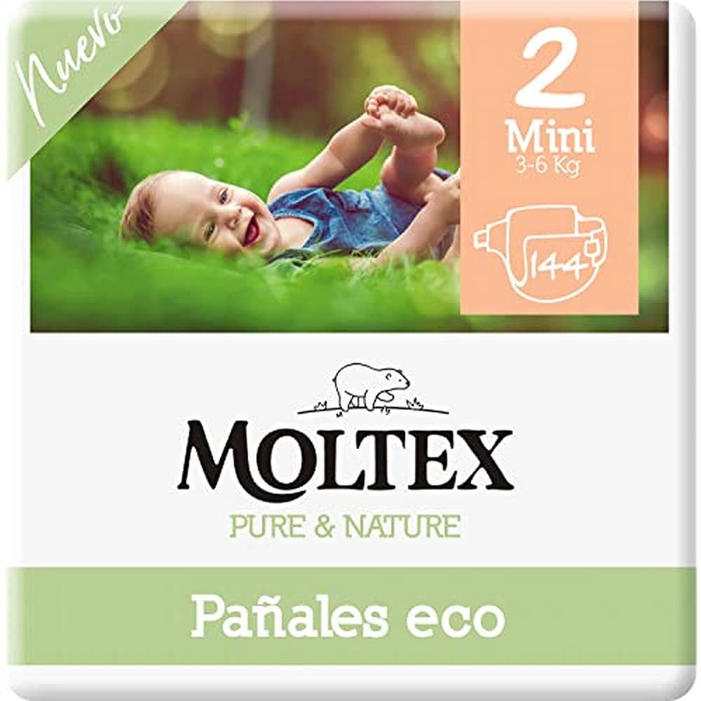Moltex Pure & Nature Eco Nappies Size 2 (3-6 kg) – 144 Nappies