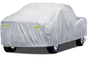 IAUTAXESORIZ Truck Cover Waterproof All Weather, 6 Layers Pickup Cover Fit for Ford F150, Chevrolet Silverado 1500, Gmc Sierra, Ram 1500, Tundra (T4 Fit Truck Length Up to 250 inch), Silver