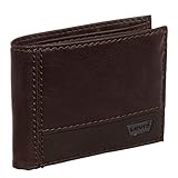 Levi's Mens Coated Leather Pocketmate Bifold Wallet