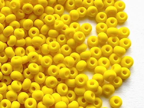 20gr (approx. 260 pcs.) 6/0 Preciosa Czech Glass Seed Beads Rocailles,Opaque Yellow Matte