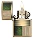Zippo Emerald Square Design Pocket Lighter, Brushed Brass