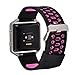 Lwsengme Fitbit Blaze Replacement Band,Silicone Watch Strap Adjustbable Wrist Band for Fitbit Blaze not Include Frame (Black/Pink-02)