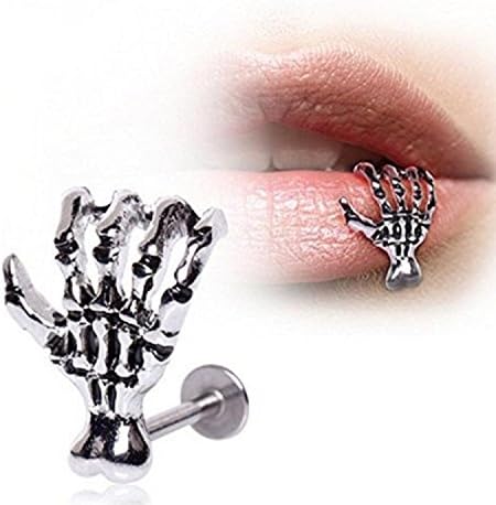 Hot Unique Skull Hand Lip Piercing Jewelry