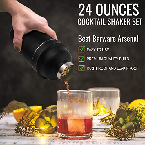 Cocktail-Shaker Set, 24 oz Drink Mixer Shaker mit Zubehör, Barkeeper-Kit Bar-Set inkl. Martinischaker, Mojito Stößel… – Bild 7