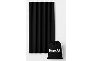 Dream Art Portable Blackout Blinds Curtain with Suction Cups for Home or Travel Use (Black)