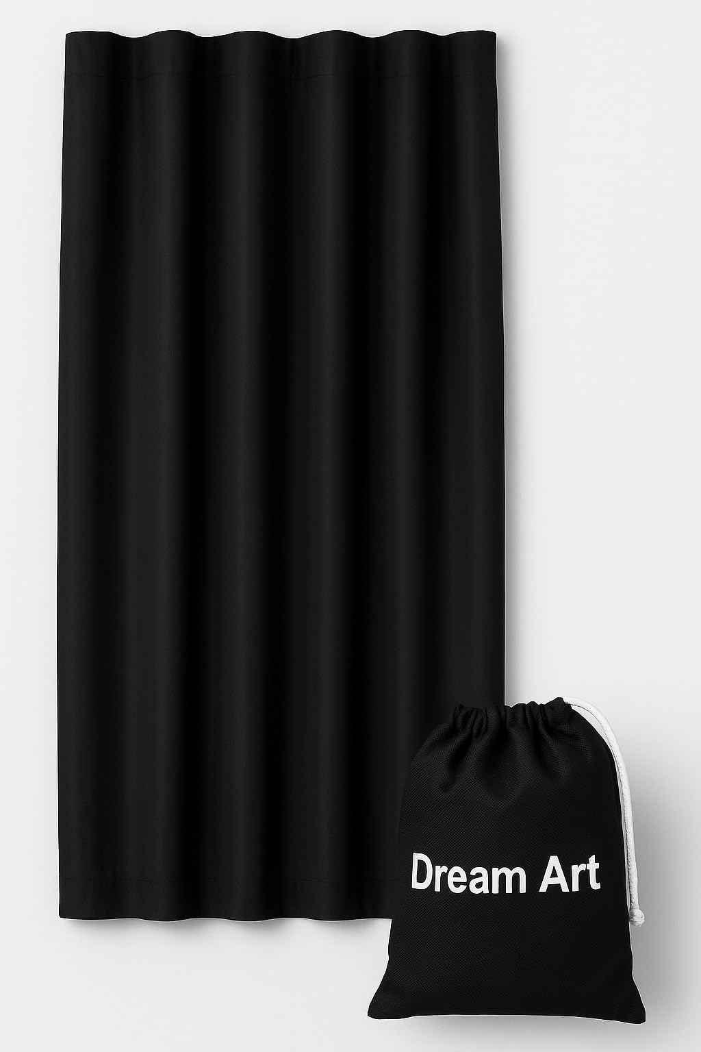 Dream Art Portable Blackout Curtain with Suction Cups – Adjustable Temporary Blackout Blind for Nursery, Kids Bedroom, Travel, Hotel, Office – 95-100% Light Blocking, W52xL72 Inch (132x183cm), Black