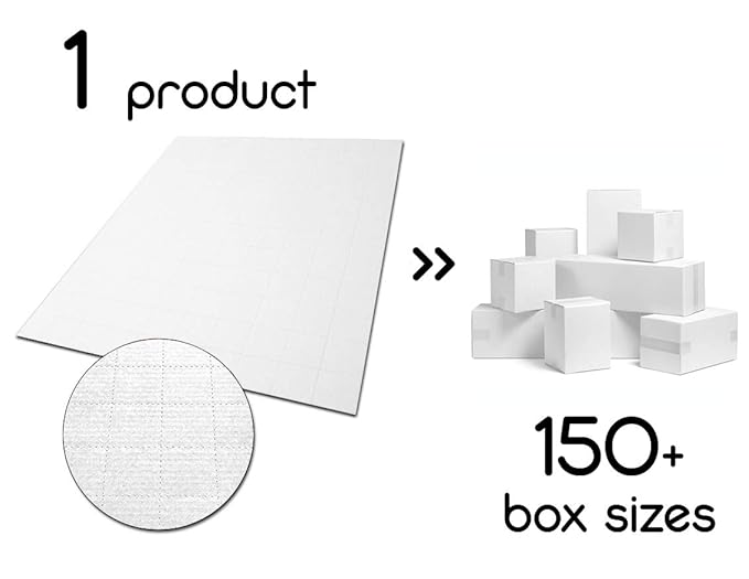 JustFoldMe Kartonblätter für mehrdimensionale schachtel Versandkarton aus Faltkarton nach Maß für Verpackung Lagerung in 5, 1