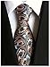 Allbebe Men's Fashion Black Orange Jacquard Woven Silk Tie Microfiber Necktie