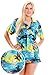 Funky Hawaiian Blouse Women Short-Sleeve Front-Pocket Surf Beach Turquoise