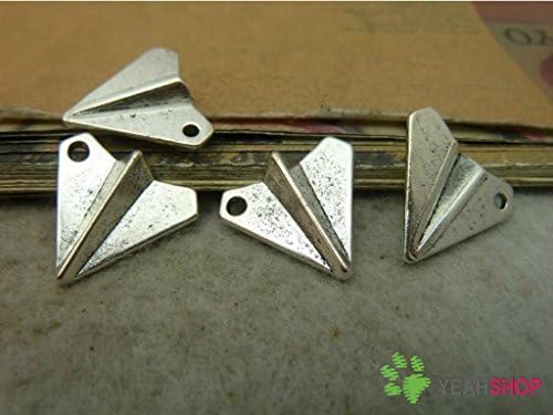 Silver Color Pendants - Airplane - 17mmx19mm - 20 PCS (JP70)
