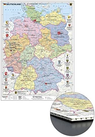 deutschlandkarte zum pinnen Stiefel EUROCART Deutschlandkarte Deutschland politisch mit Wappen 
