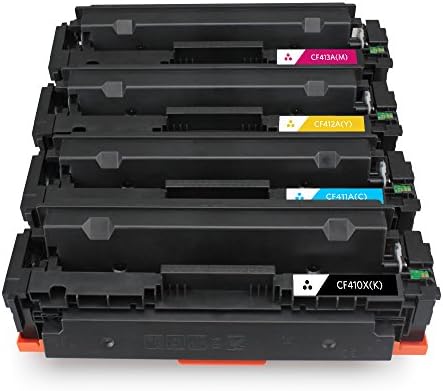 TopmayCompatible Toner Cartridge Replacement for CF410A CF410X CF411X CF412X CF413X 4 Pack, for use with Color LaserJet Pro MFP M477fdn M477fdw M477fnw,M452dn M452nw M452dw M377dw Printer