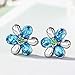 Neoglory Jewelry Blue Crystal Flowers Stud Earrings Gift For Girl Women Mother Embellished with Crystals from Swarovski