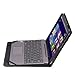 MoKo ASUS Transformer Book T100HA Case - Slim Folding Keyboard Portfolio Cover Case for ASUS Transformer Book T100HA Windows 10 2-in-1 Laptop (Not Fit for T100 Chi), Black