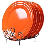 Home-X - 4 Place Plate Holder, Beautiful Arch Design Elegantly Displays Your Favorite & Finest Plates, Convenient Kitchen Storage & Dinner Setting Decor Pairs Perfectly with All Kitchen Designs