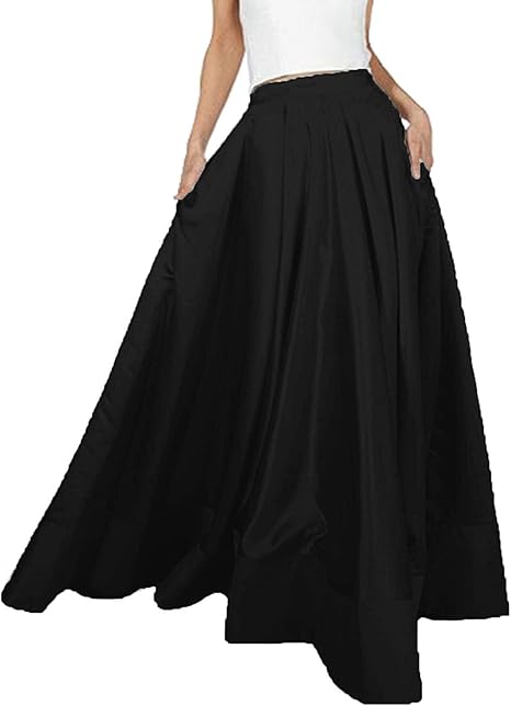 Satin Bridal Wedding Skirt With Pockets A Line Full Circle Prom