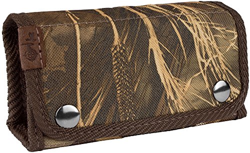 BRONZEDOG Shooter's Pouch Nylon Ammo Cartridge Belt Holder Shotgun 12 16 Gauge Camo Shotshell Carrier Hunting Accessories (Brown Cane Camo)