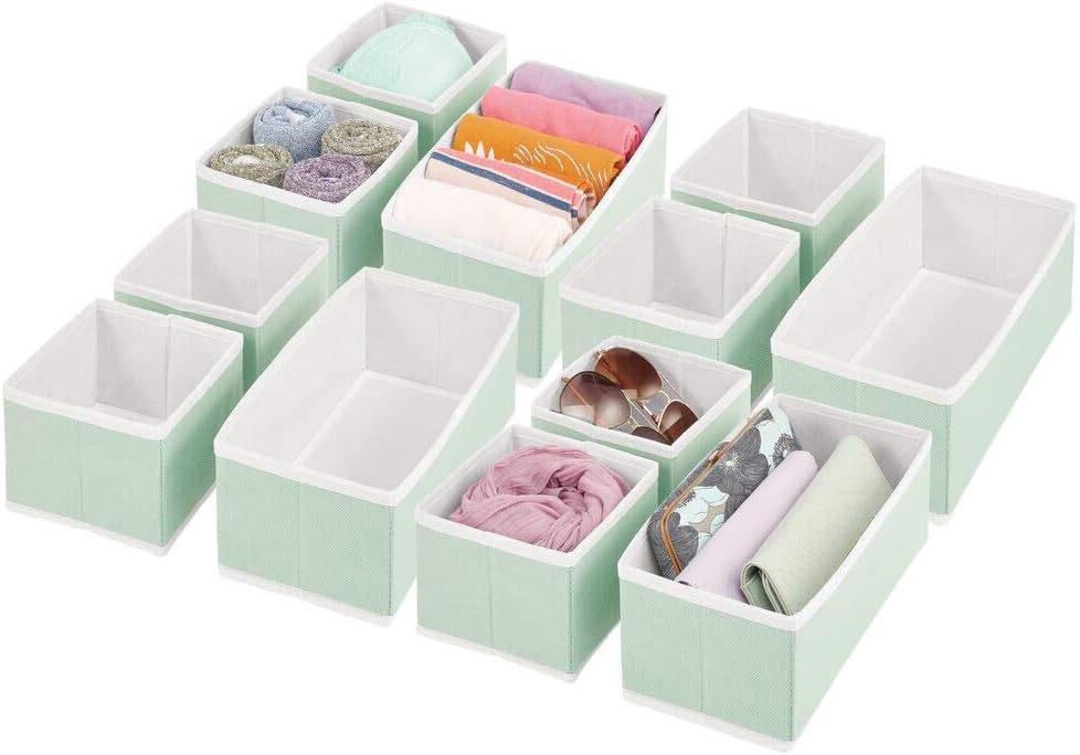 mDesign 12er-Set Kleiderschrank Organizer – Aufbewahrungskiste für die