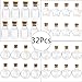SUPERLELE 32pcs 10ml 4 Shapes Mini Glass Jars Bottles with Cork Stopper, 32pcs Eye Screws