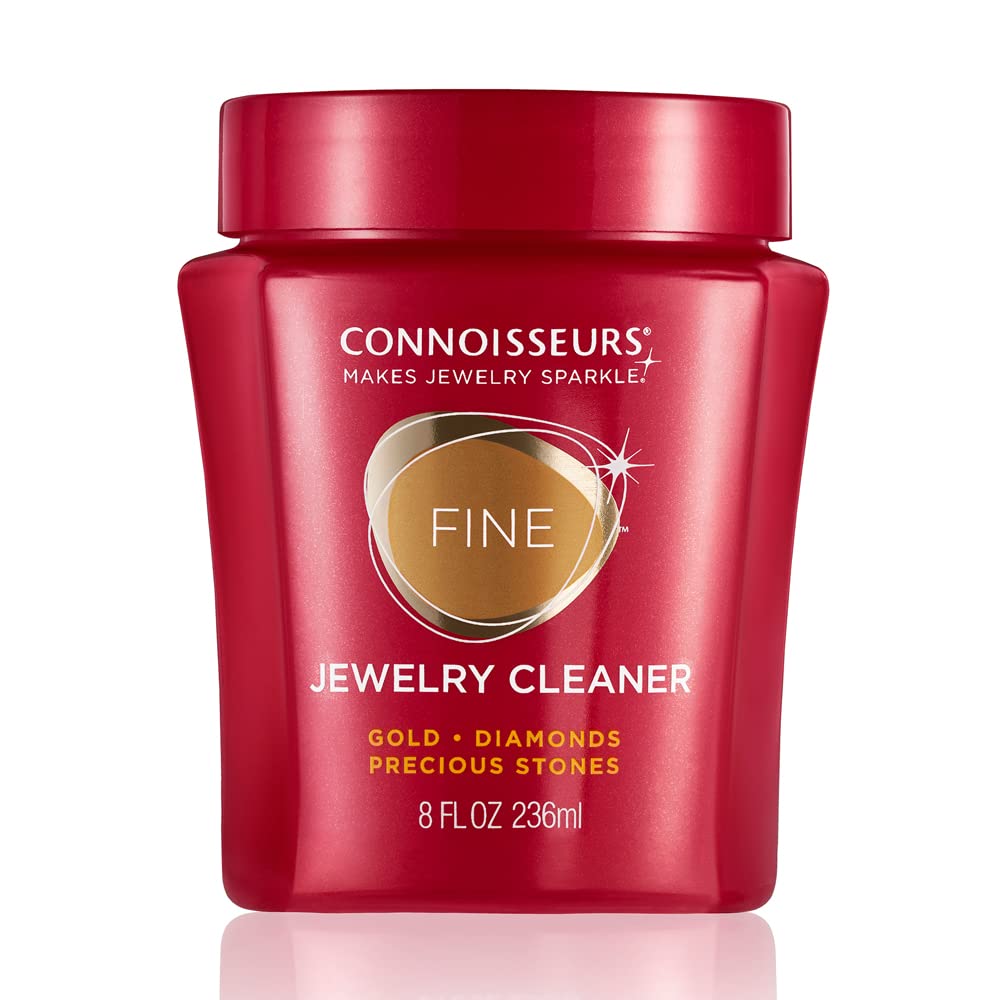 Connoisseurs Gold Jewellery Cleaner | 8oz Jewellery Cleaning for Precious Metals, Rings & Gems | Clean, Shine & Protect