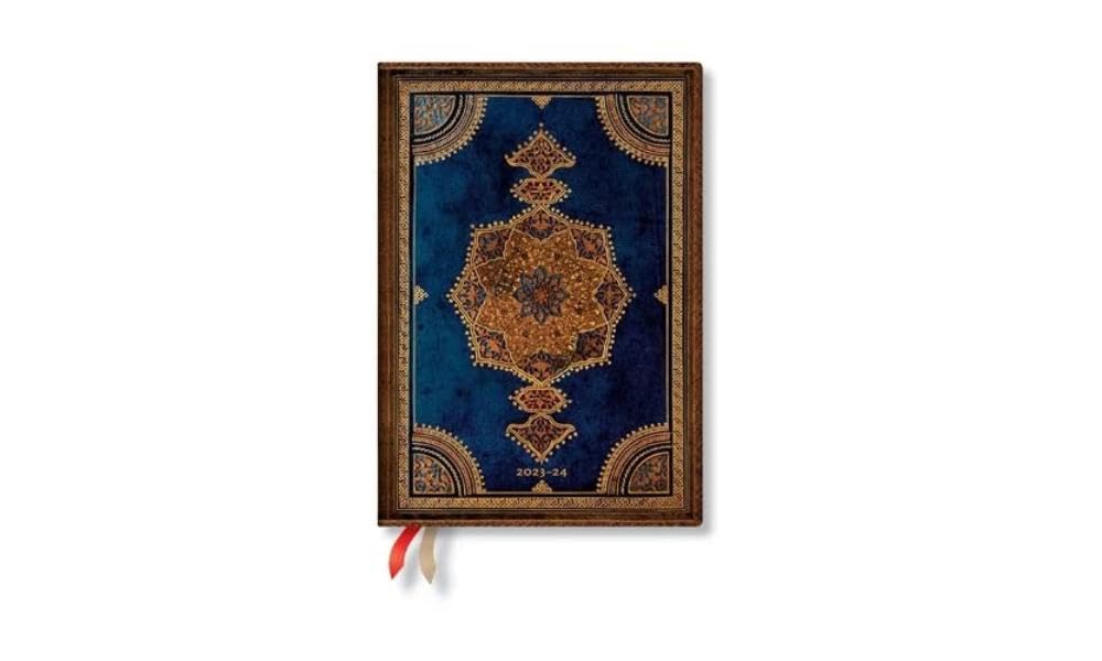 Paperblanks 18 Month Diaries 2023-2024 Safavid Indigo | Horizontal | Midi (130 × 180 mm)