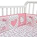 Bedtime Originals Hello Kitty Luv Hearts 4 Piece Crib Bumper, Pink/White