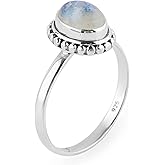 Artisanjewels 925 Sterling Silver Designer Ring | Natural Gemstones & Brilliant Stones | Handmade Bohemian Jewelry| Healing Crystals | Birthday Elegant Promise Victorian Ring Christmas Gift for Women